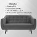 Sofa 2 Lug Pes Tabaco 135 cm 7017 Linho Cinza Dmobiliario
