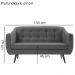 Sofa 2 Lug Pes Tabaco 135 cm 7017 Linho Cinza Dmobiliario