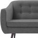 Sofa 2 Lug Pes Tabaco 135 cm 7017 Linho Cinza Dmobiliario