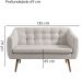 Sofa 2 Lug Pes Tauari 135 cm 7017 Linho Bege Dmobiliario