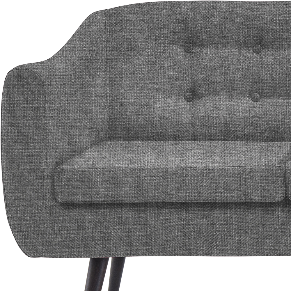 Sofa 3 Lug Pes Tabaco 175 cm 7019 Linho Cinza Dmobiliario
