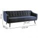 Sofa Cama 3 Lug Pes Tabaco 210 cm 7019X1 Veludo Azul Marinho Dmobiliario