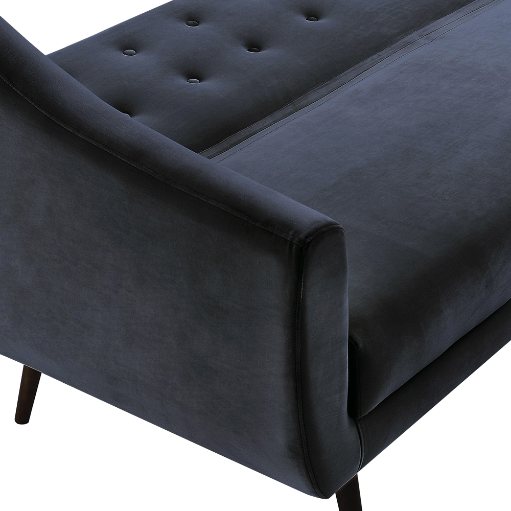 Sofa Cama 3 Lug Pes Tabaco 210 cm 7019X1 Veludo Azul Marinho Dmobiliario
