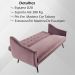 Sofa Cama 3 Lug Pes Tabaco 210 cm 7019X1 Veludo Rosa Dmobiliario