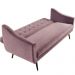 Sofa Cama 3 Lug Pes Tabaco 210 cm 7019X1 Veludo Rosa Dmobiliario