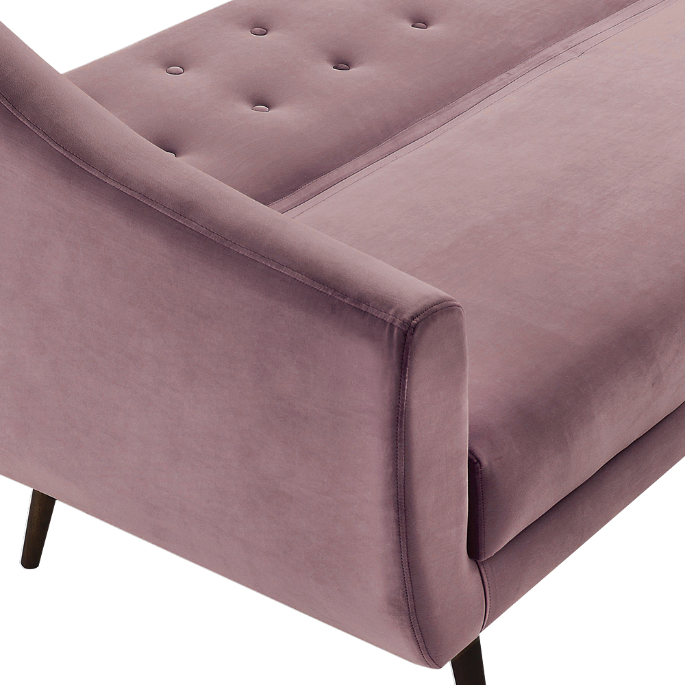 Sofa Cama 3 Lug Pes Tabaco 210 cm 7019X1 Veludo Rosa Dmobiliario