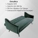 Sofa Cama 3 Lug Pes Tabaco 210 cm 7019X1 Veludo Verde Dmobiliario