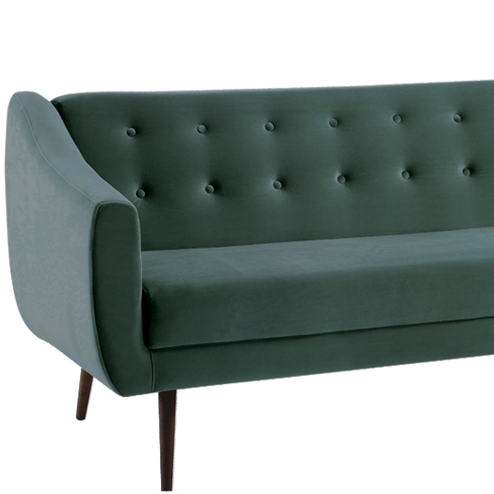 Sofa Cama 3 Lug Pes Tabaco 210 cm 7019X1 Veludo Verde Dmobiliario