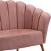 Sofa Namoradeira 2 Lug 135 cm Pes Tauari 7050 Veludo Rosa Dmobiliario