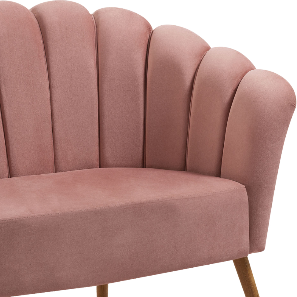 Sofa Namoradeira 2 Lug 135 cm Pes Tauari 7050 Veludo Rosa Dmobiliario