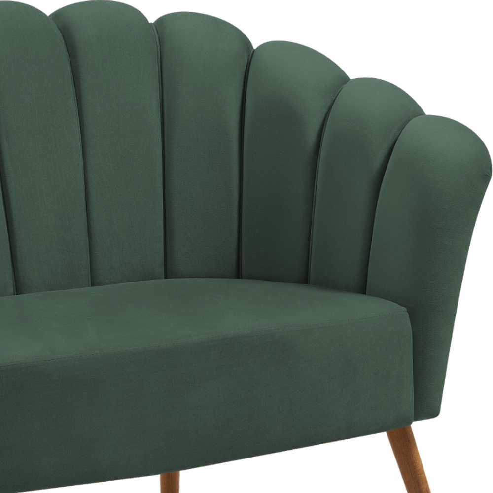 Sofa Namoradeira 2 Lug 135 cm Pes Tauari 7050 Veludo Verde Dmobiliario