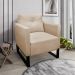 Poltrona Luisa Suede Bege Base Industrial Metálica Preto D01 - D'Rossi