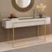 Aparador Tampo Espelhado 137 cm Pes Metal Kika Bali Dourado DJ MOVEIS