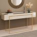 Aparador Tampo Espelhado 137 cm Pes Metal Kika Off White Dourado DJ MOVEIS