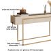 Aparador Tampo Espelhado 137 cm Pes Metal Kika Off White Dourado DJ MOVEIS