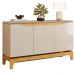 Balcao Buffet 3 Portas 136 cm Joile Cedro Off White DJ MOVEIS