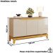 Balcao Buffet 3 Portas 136 cm Joile Cedro Off White DJ MOVEIS