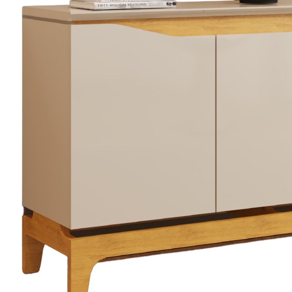 Balcao Buffet 3 Portas 136 cm Joile Cedro Off White DJ MOVEIS