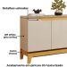 Balcao Buffet 3 Portas 136 cm Joile Cedro Off White DJ MOVEIS