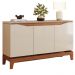 Balcao Buffet 3 Portas 136 cm Joile Freijo Off White DJ MOVEIS
