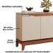 Balcao Buffet 3 Portas 136 cm Joile Freijo Off White DJ MOVEIS