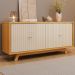 Balcao Buffet 4 Portas 180 cm Soleil Cedro Off White DJ MOVEIS