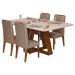 Conj Sala Jantar 170x90 Kiya Freijo Off White Veludo Kraft DJ Moveis