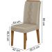 Conj Sala Jantar 170x90 Kiya Freijo Off White Veludo Kraft DJ Moveis
