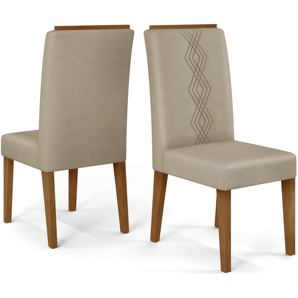 Conj Sala Jantar 170x90 Kiya Freijo Off White Veludo Kraft DJ Moveis