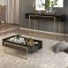 Conjunto Aparador e Mesa de Centro Espelhada Suri Preto Gloss - DJ Móveis