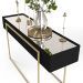 Conjunto Aparador e Mesa de Centro Espelhada Suri Preto Gloss - DJ Móveis