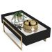 Conjunto Aparador e Mesa de Centro Espelhada Suri Preto Gloss - DJ Móveis