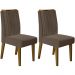 Kit 2 Cadeiras De Jantar 22559 Madeira Canela Veludo Marrom Cafe DJ Moveis