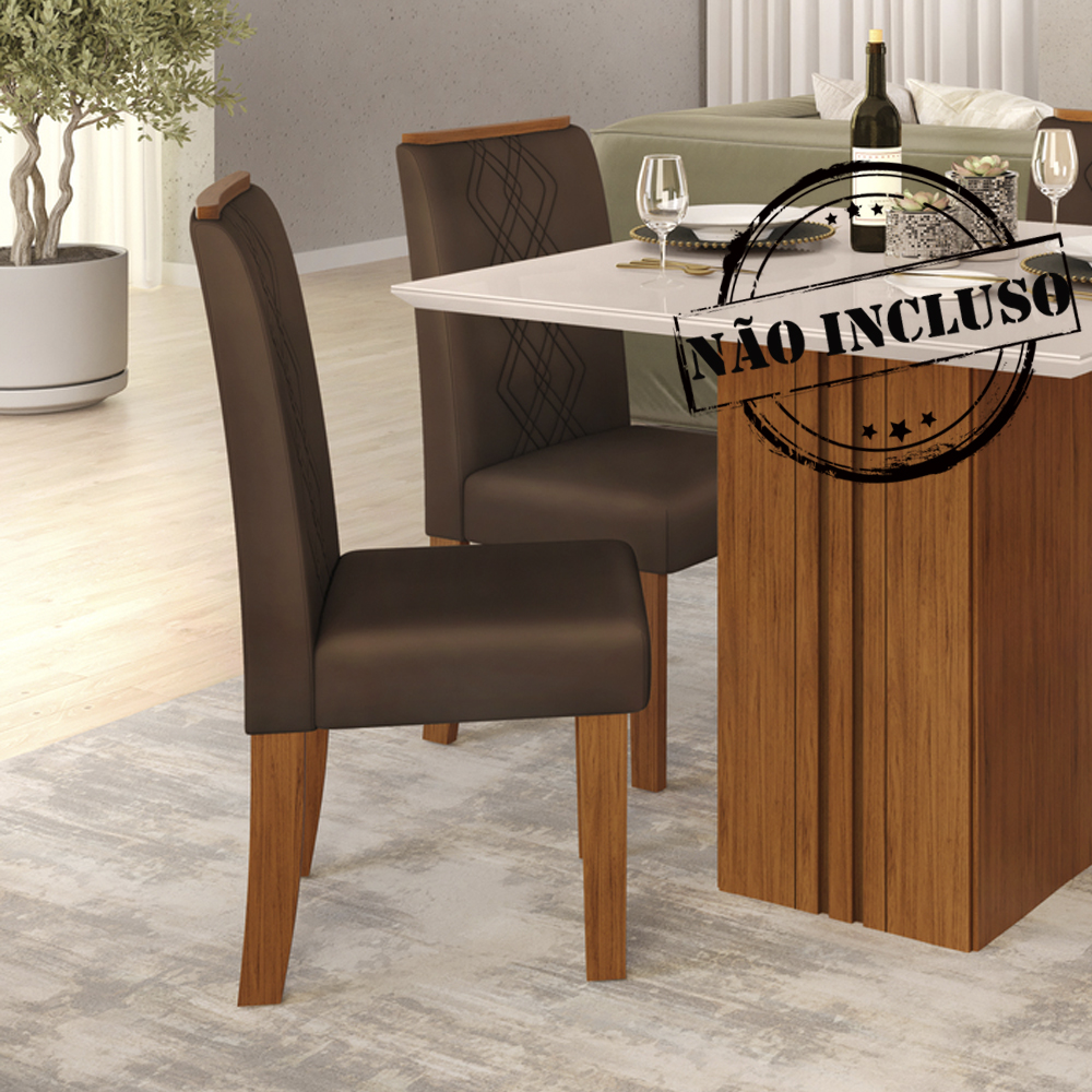 Kit 2 Cadeiras De Jantar 31073 Freijo Veludo Moca DJ Moveis