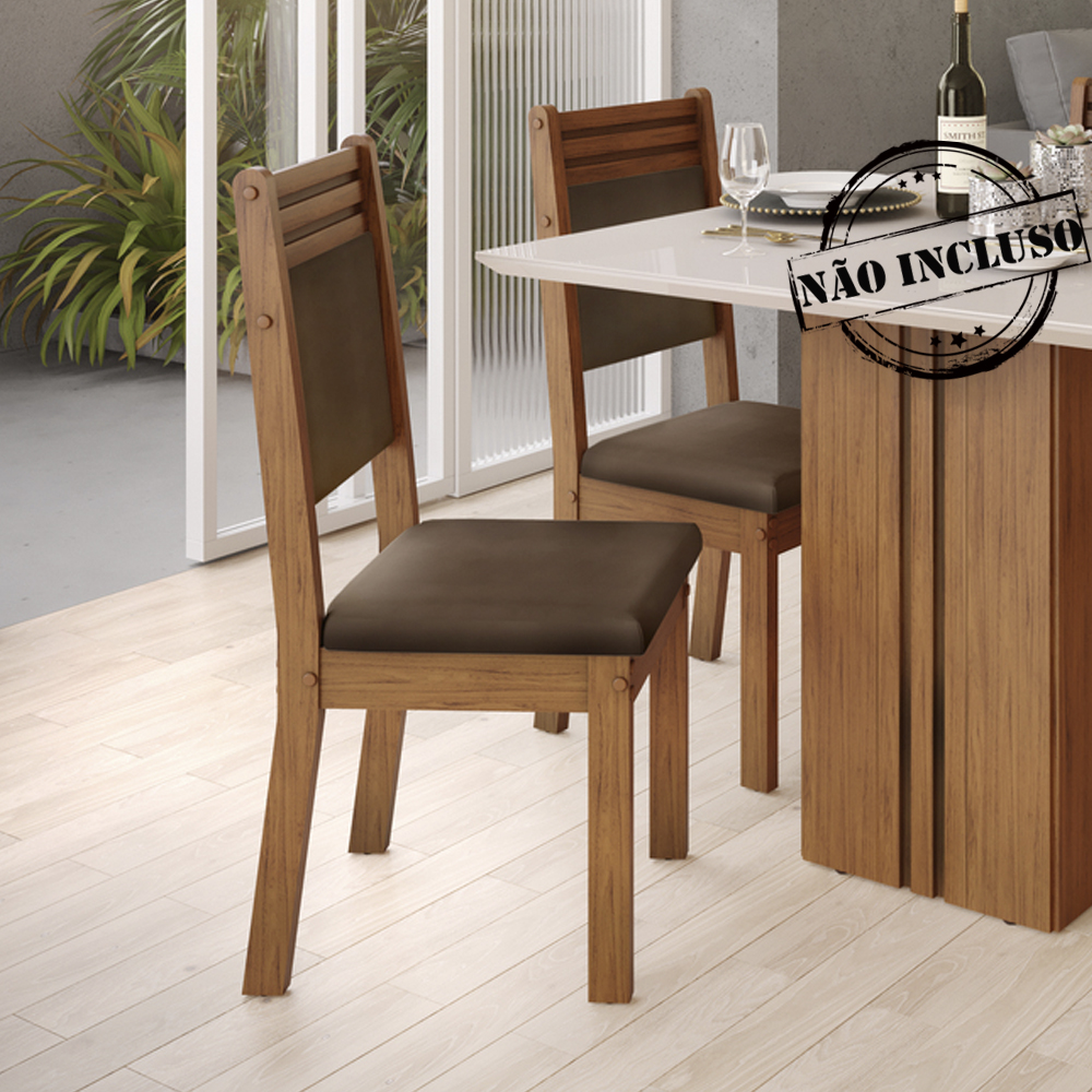 Kit 2 Cadeiras De Jantar 31100 Freijo Veludo Moca DJ Moveis