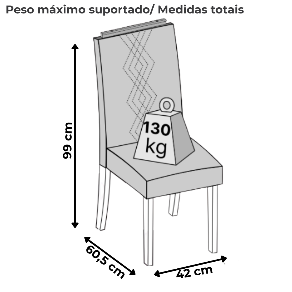 Kit 2 Cadeiras De Jantar Estofadas Yasmin Veludo Kraft Cedro Dj Moveis
