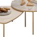 Kit 2 Mesas Centro Lina Cleia Pés Metal Off White Quartzo DJ MOVEIS