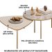Kit 2 Mesas Centro Lina Cleia Pés Metal Off White Quartzo DJ MOVEIS