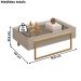 Mesa Centro Espelhada 92 cm Pes Metal Kika Bali Dourado DJ MOVEIS
