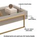 Mesa Centro Espelhada 92 cm Pes Metal Kika Bali Dourado DJ MOVEIS