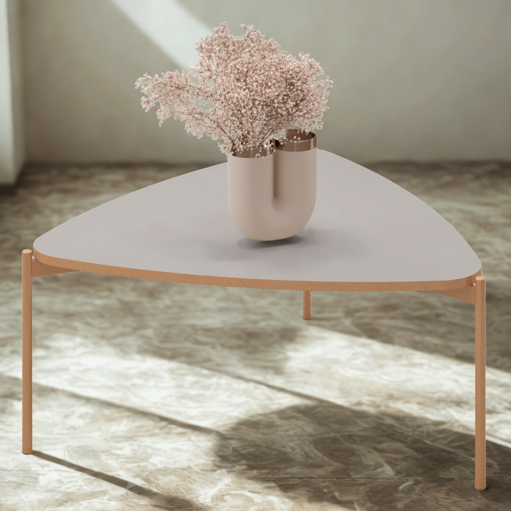 Mesa De Centro Lina 77 cm Pes Metal Bali Dourado DJ MOVEIS