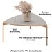 Mesa De Centro Lina 77 cm Pes Metal Bali Dourado DJ MOVEIS