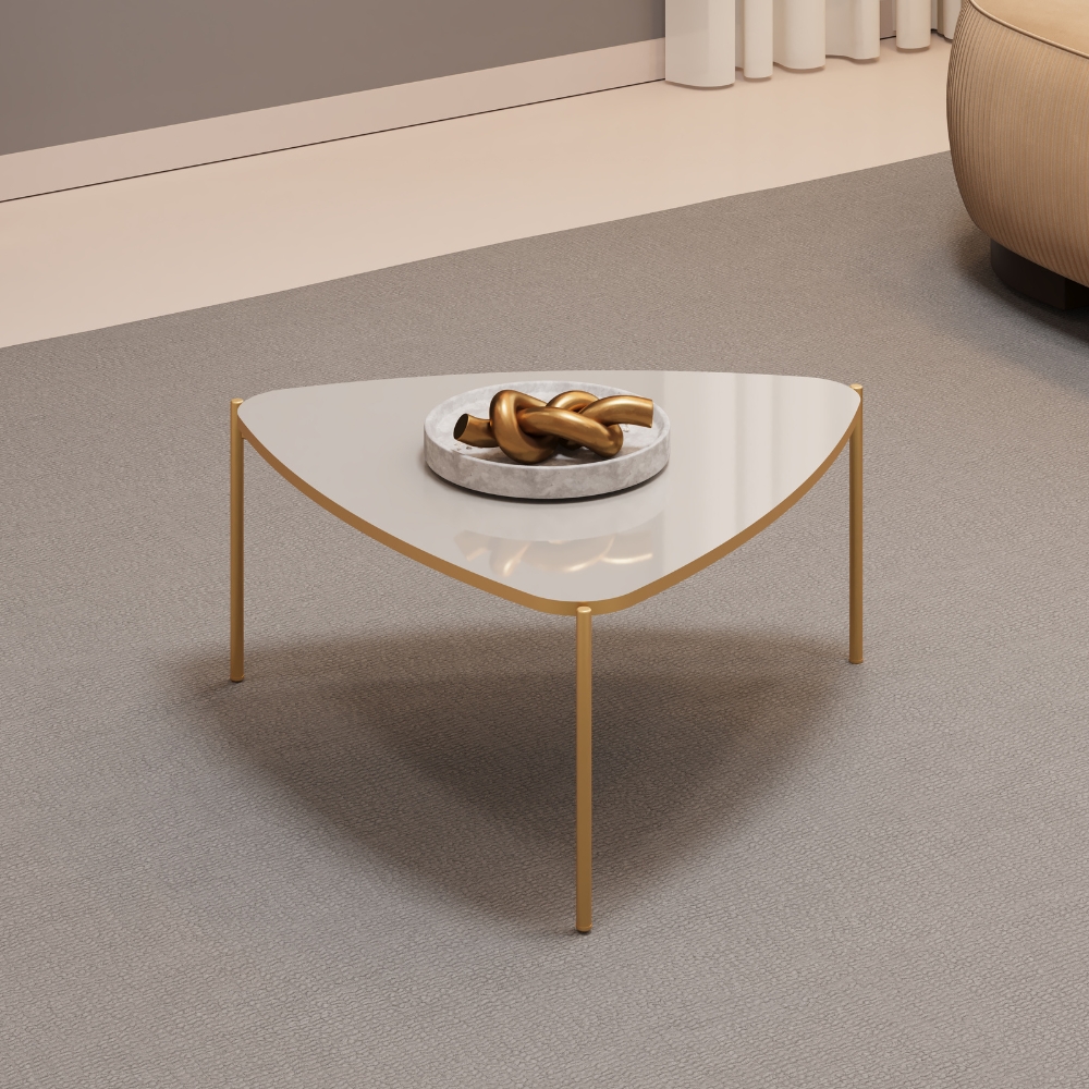 Mesa De Centro Lina 77 cm Pes Metal Bali Dourado DJ MOVEIS