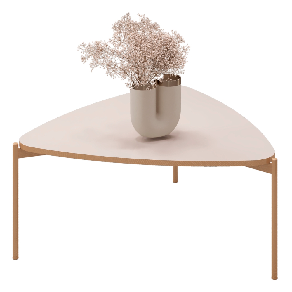 Mesa De Centro Lina 77 cm Pes Metal Off White Dourado DJ MOVEIS