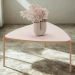 Mesa De Centro Lina 77 cm Pes Metal Off White Dourado DJ MOVEIS
