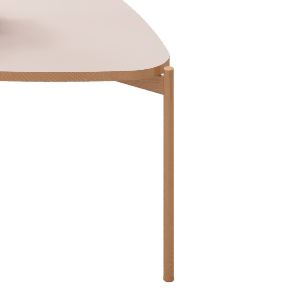 Mesa De Centro Lina 77 cm Pes Metal Off White Dourado DJ MOVEIS