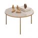 Mesa De Centro Redonda 69 cm Cleia Bali Dourado DJ MOVEIS