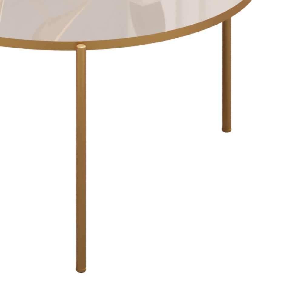 Mesa De Centro Redonda 69 cm Cleia Bali Dourado DJ MOVEIS