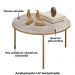 Mesa De Centro Redonda 69 cm Cleia Quartzo Dourado DJ MOVEIS