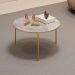 Mesa De Centro Redonda 69 cm Cleia Quartzo Dourado DJ MOVEIS